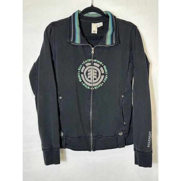 Vintage Y2K Element Embroidered Jacket Hippie Grunge Women's Large Full Zip - Picture 2 of 5